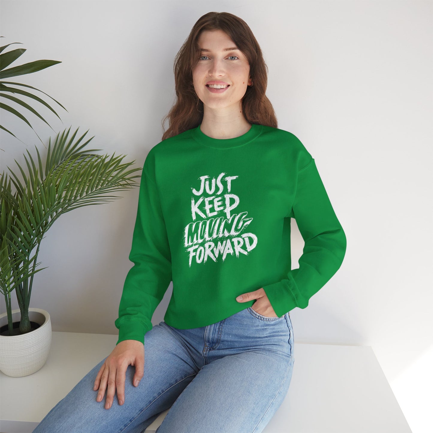 Just Keep Moving Forward Unisex Heavy Blend™ Crewneck Sweatshirt