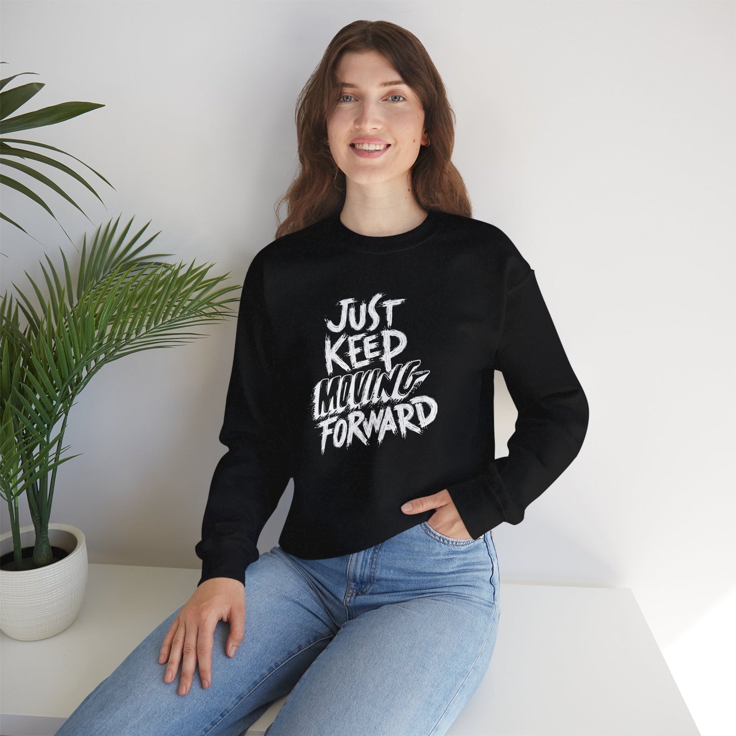 Just Keep Moving Forward Unisex Heavy Blend™ Crewneck Sweatshirt