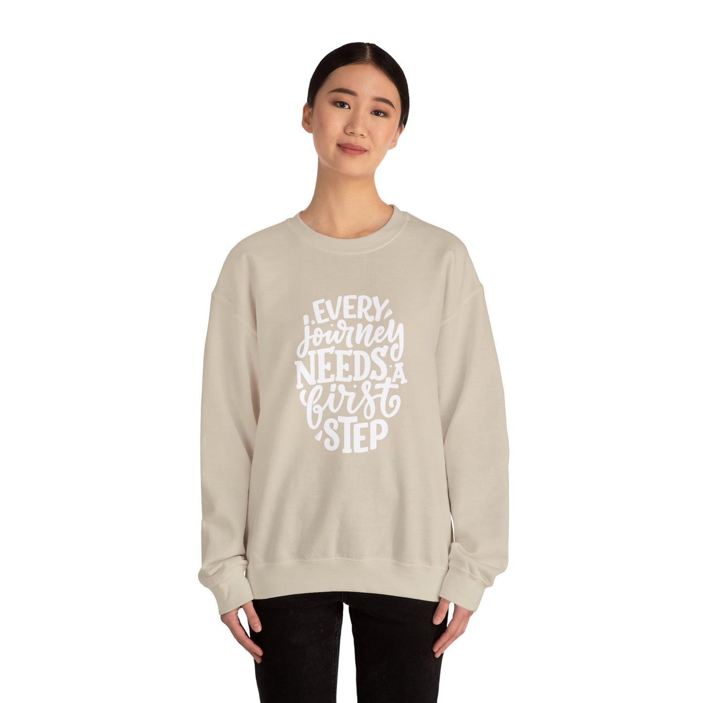 Every Journey Needs First Step Unisex Heavy Blend™ Crewneck Sweatshirt