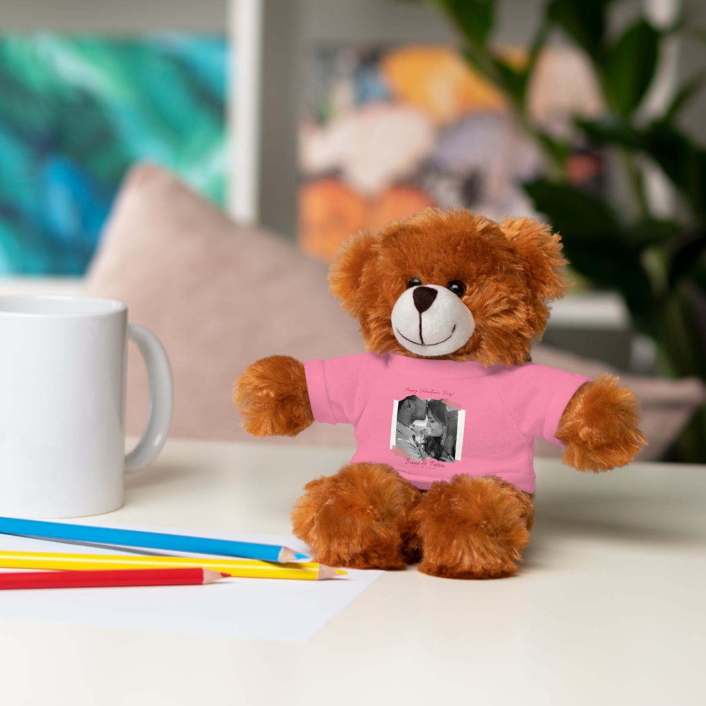 Personalize Your Name And Photo | Valentine Stuffed Animals with Tee