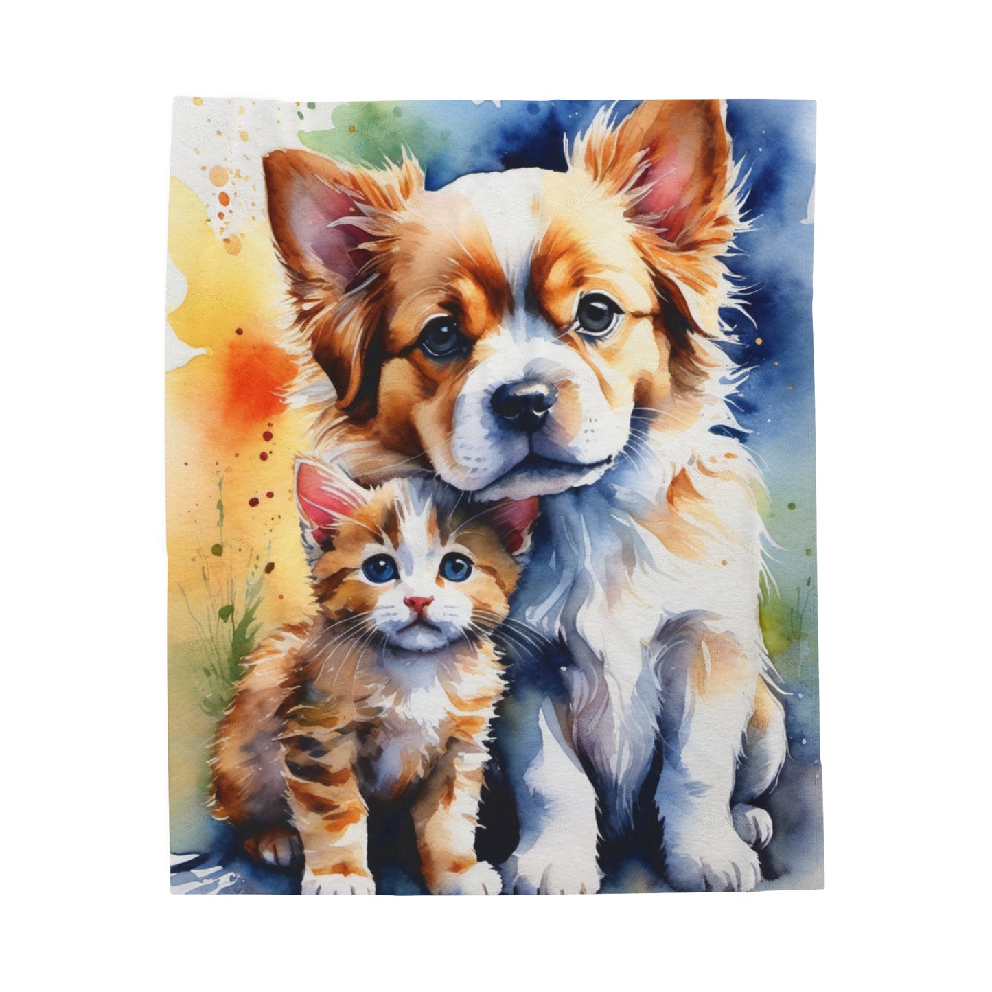 Cat & Dog Anime Velveteen Plush Blanket