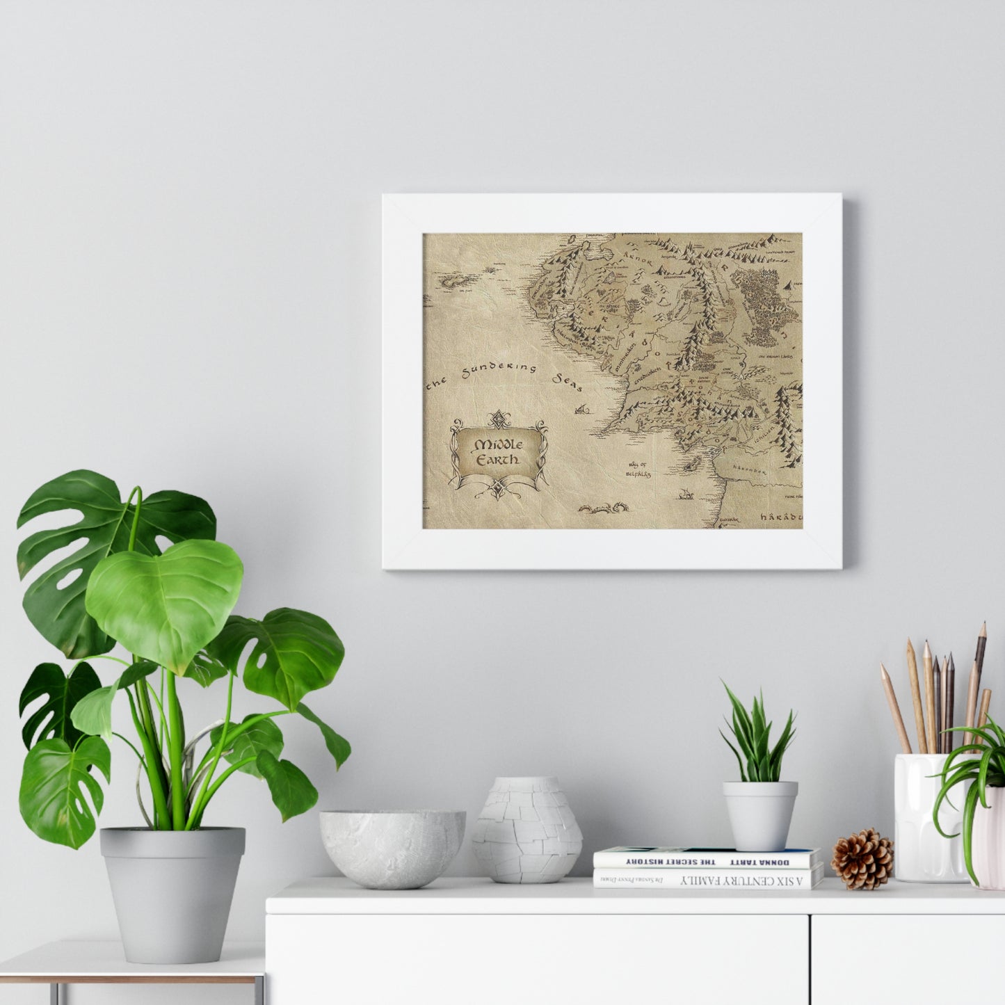 Middle Earth Map The Lord of The Ring Framed Horizontal Poster