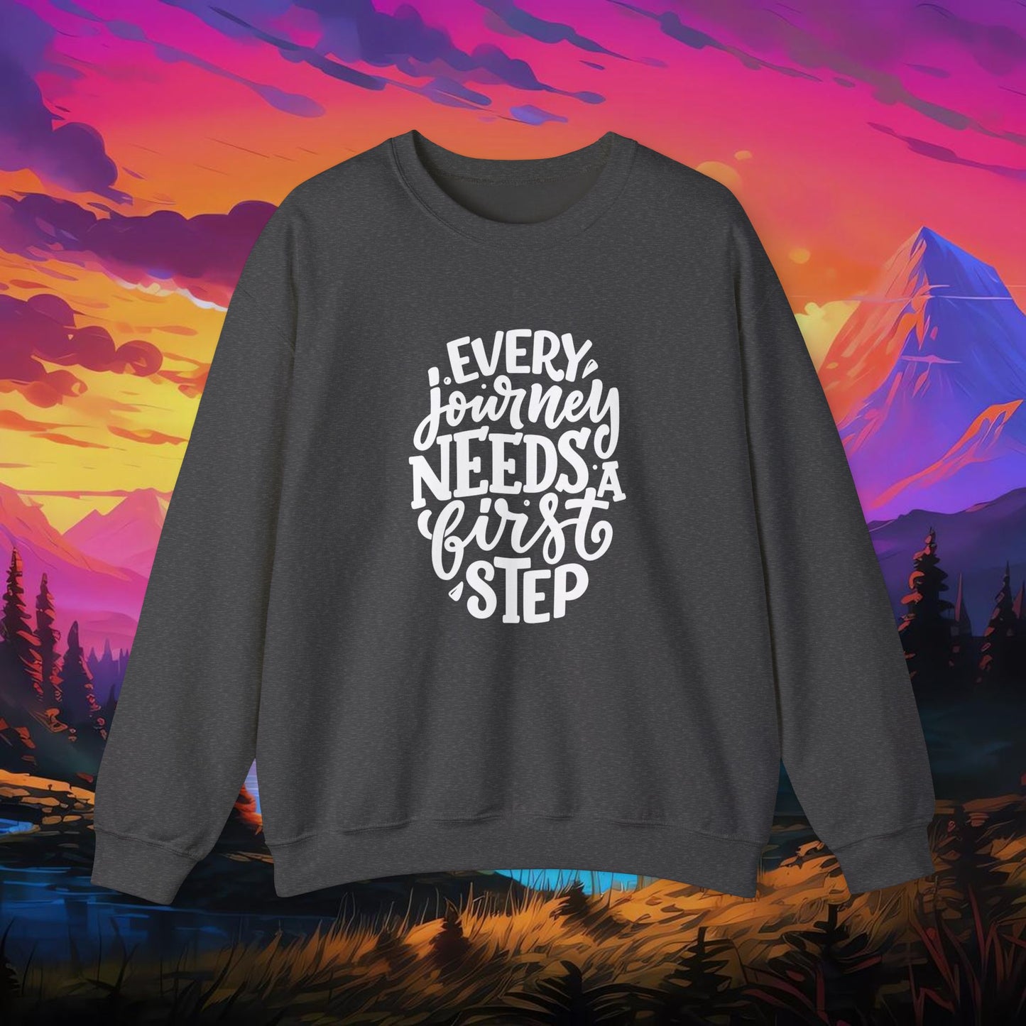 Every Journey Needs First Step Unisex Heavy Blend™ Crewneck Sweatshirt