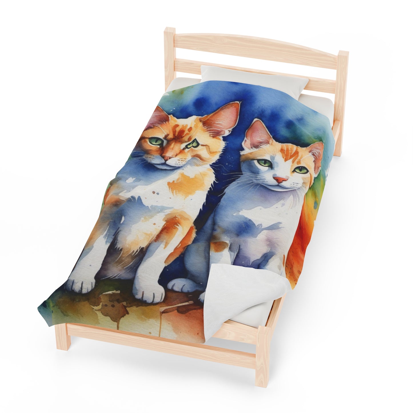 Couple Cat Velveteen Plush Blanket