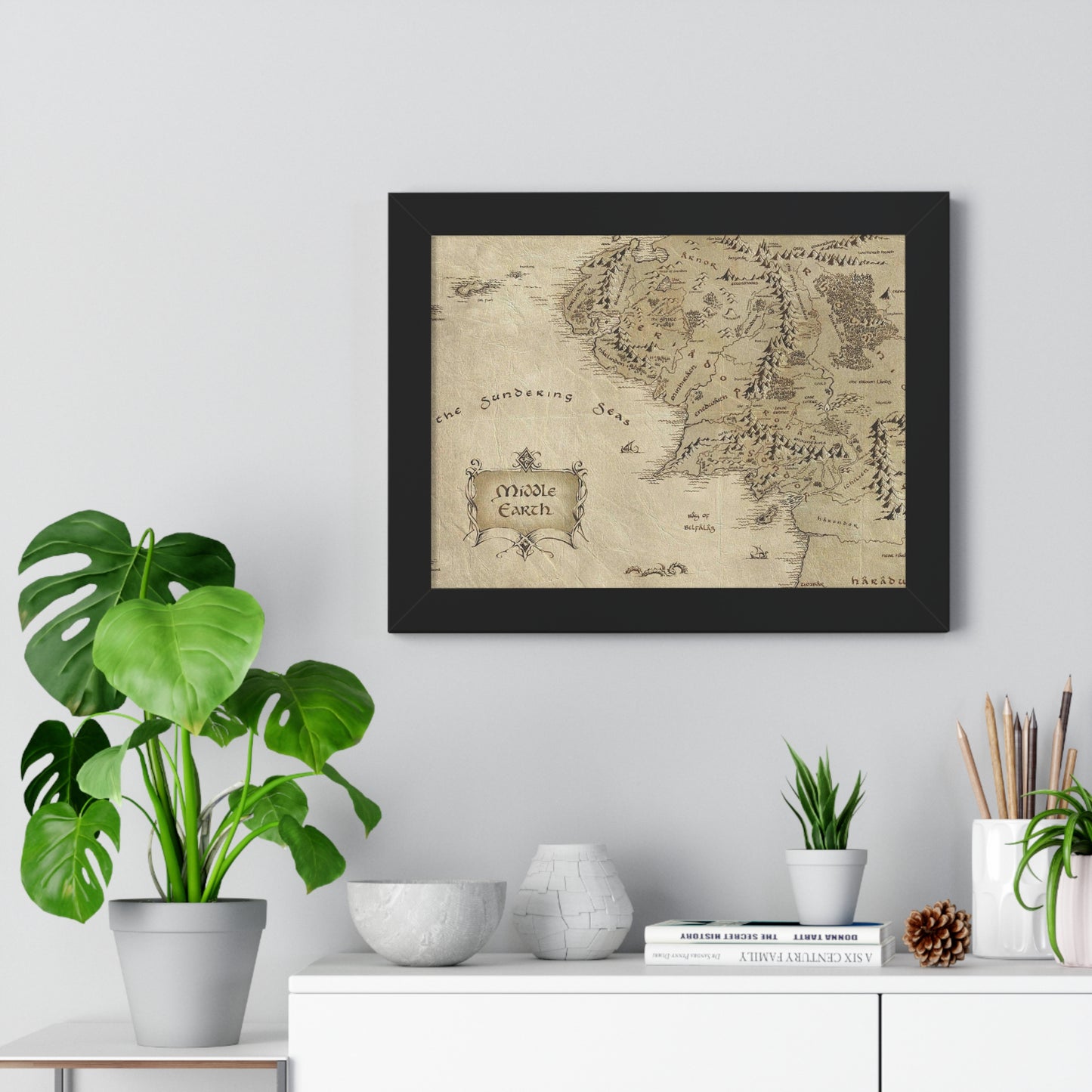 Middle Earth Map The Lord of The Ring Framed Horizontal Poster