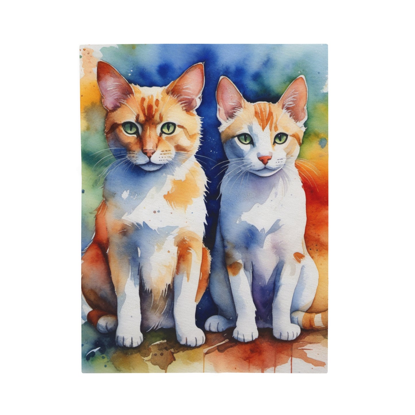 Couple Cat Velveteen Plush Blanket