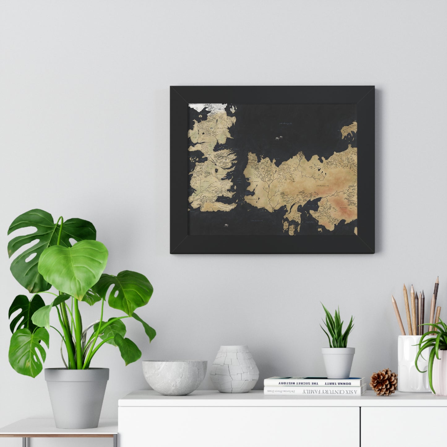 Game Of Throne Map Framed Horizontal Poster