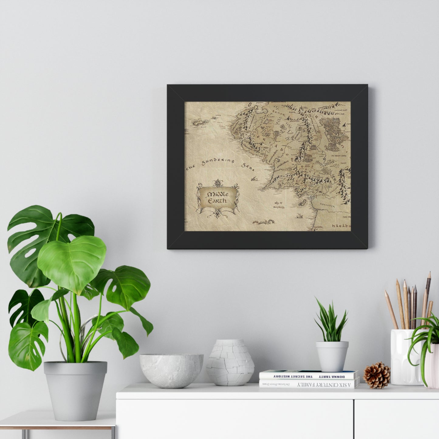 Middle Earth Map The Lord of The Ring Framed Horizontal Poster