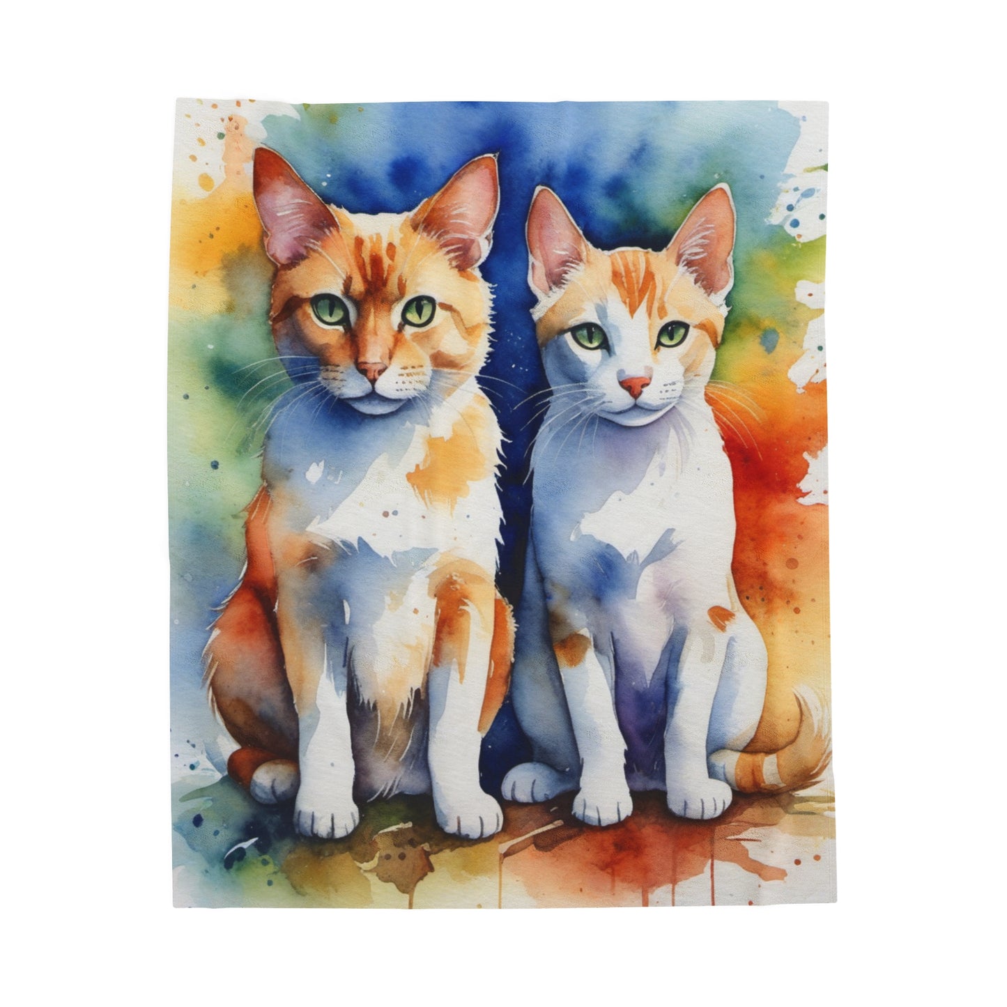 Couple Cat Velveteen Plush Blanket