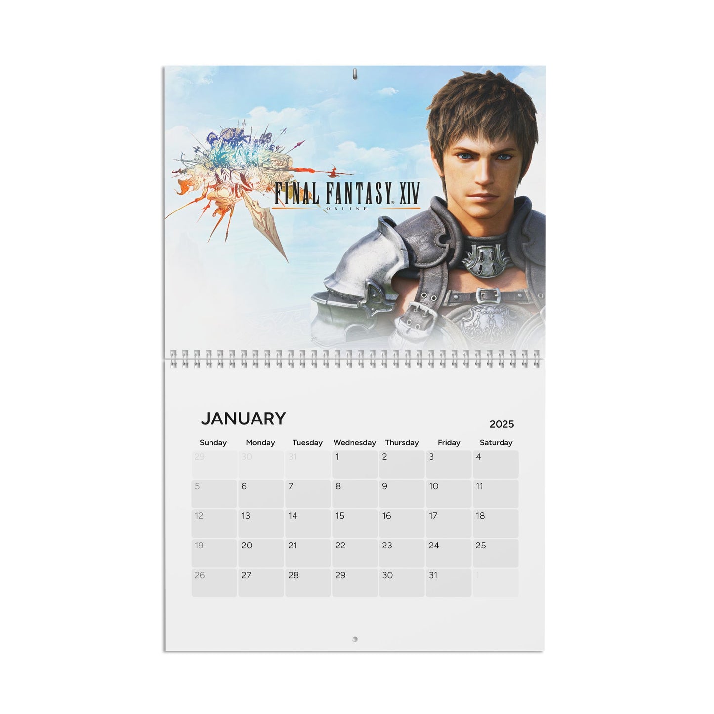 Final Fantasy XIV 2025 Calendar, Video Game Wall Calendars, Gaming Calendar, Fantasy Art Prints, Gamer Gifts