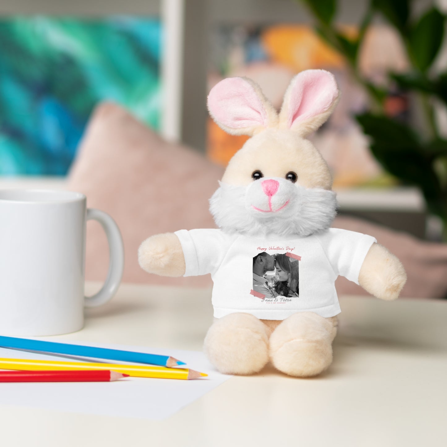 Personalize Your Name And Photo | Valentine Stuffed Animals with Tee