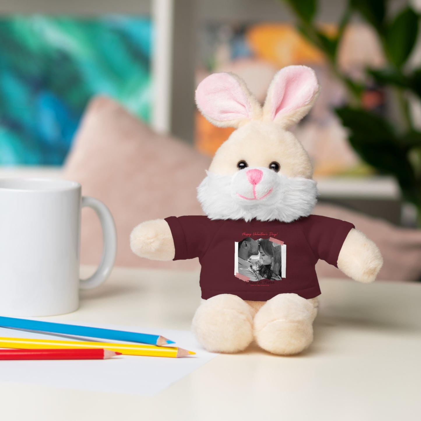 Personalize Your Name And Photo | Valentine Stuffed Animals with Tee