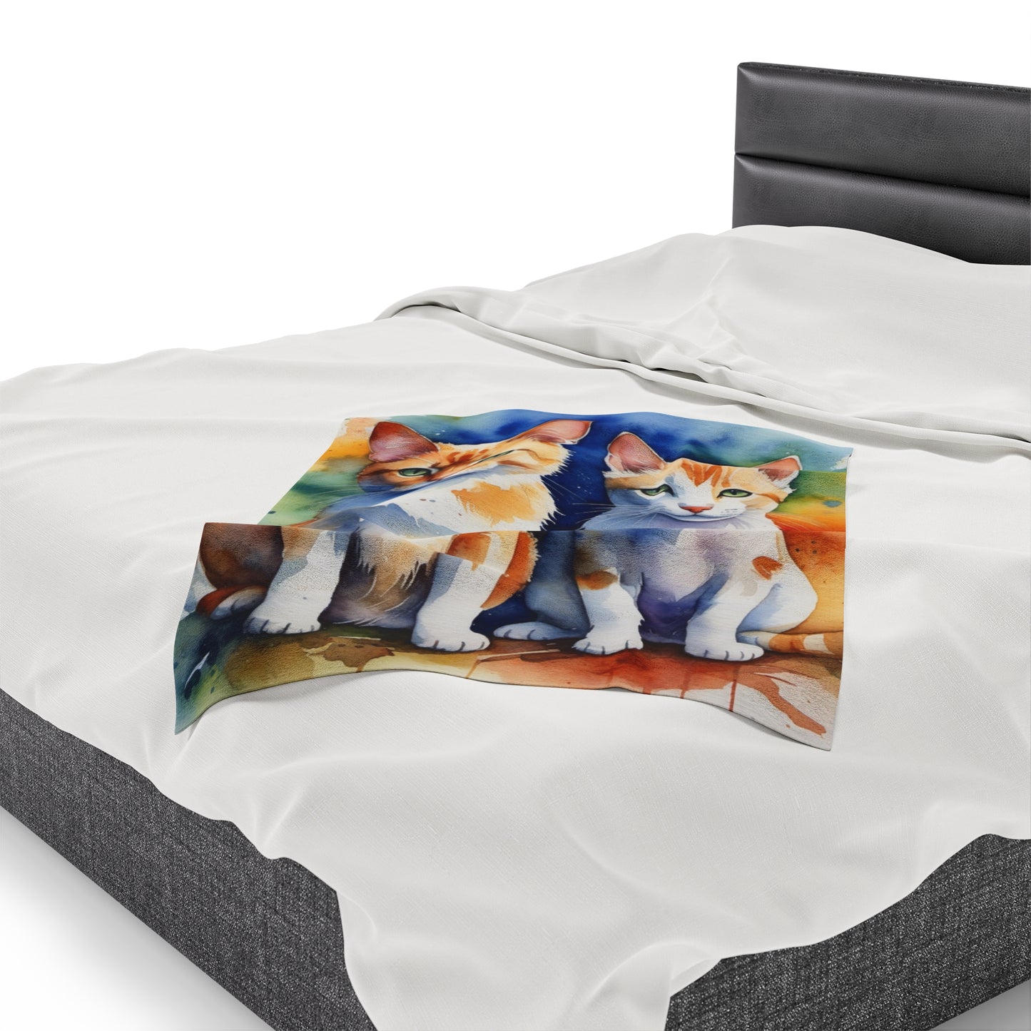 Couple Cat Velveteen Plush Blanket