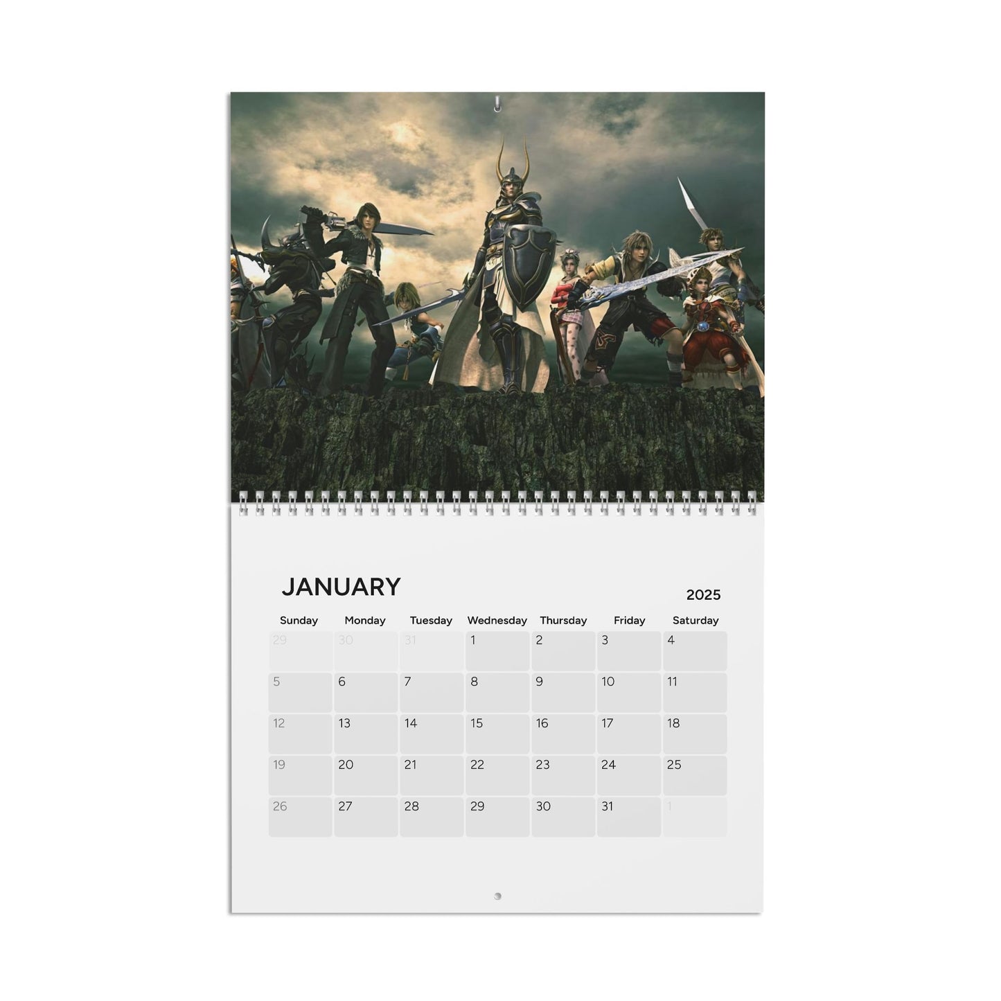 Final Fantasy Franchise 2025 Wall Calendar, Gamer Gift, Geek Decor, Fan Art Calendar, Gaming Merchandise