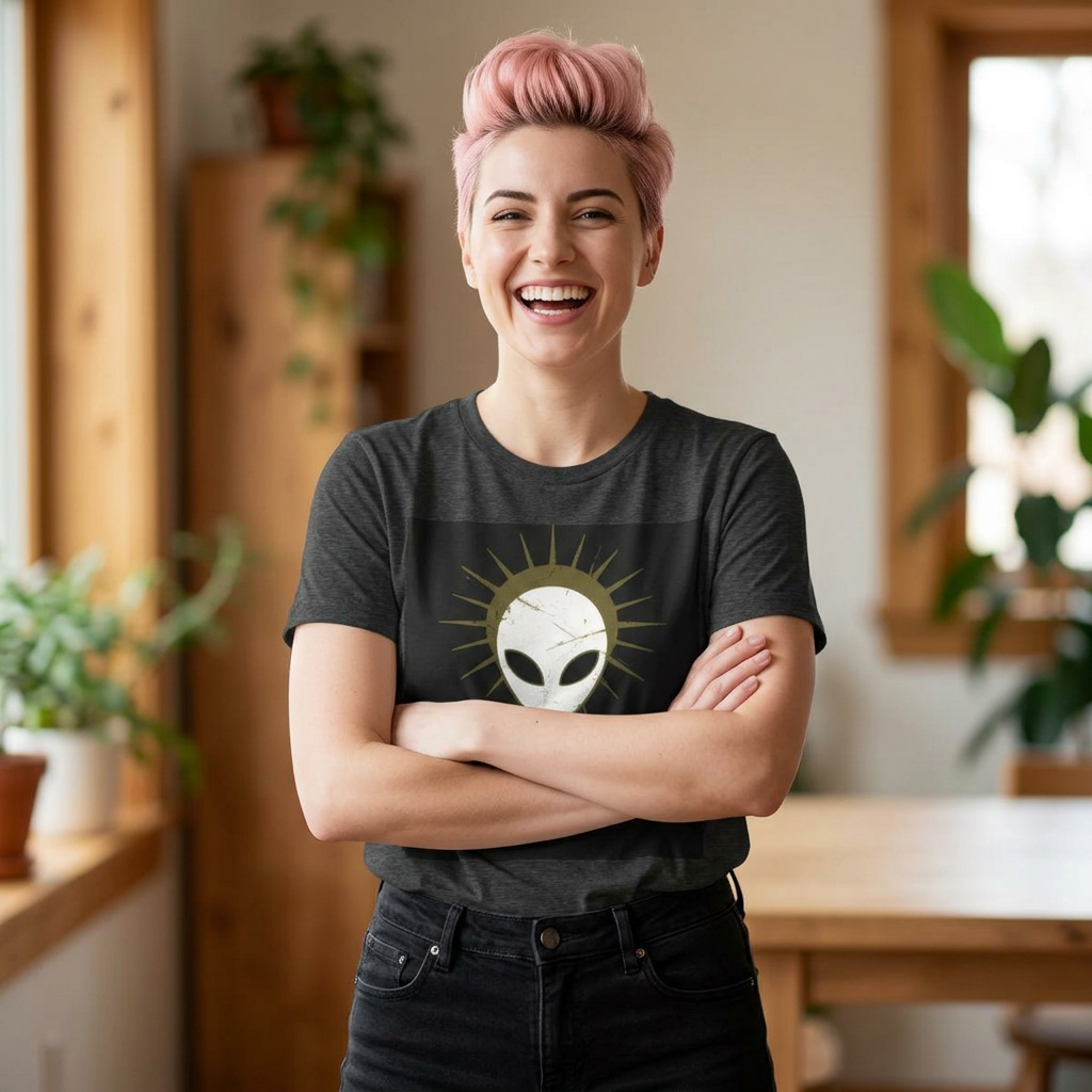 I AM THE ALIEN T-Shirt — Funny Minimalist UFO Conspiracy Tee for UFO Enthusiasts