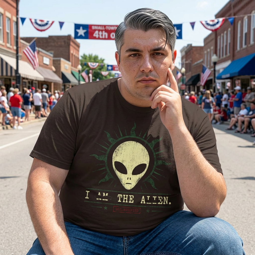 Alien Sayings T-Shirt — "Just write about this design after I am alien" Graphic Tee