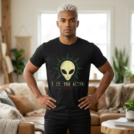 Alien Sayings T-Shirt — "Just write about this design after I am alien" Graphic Tee