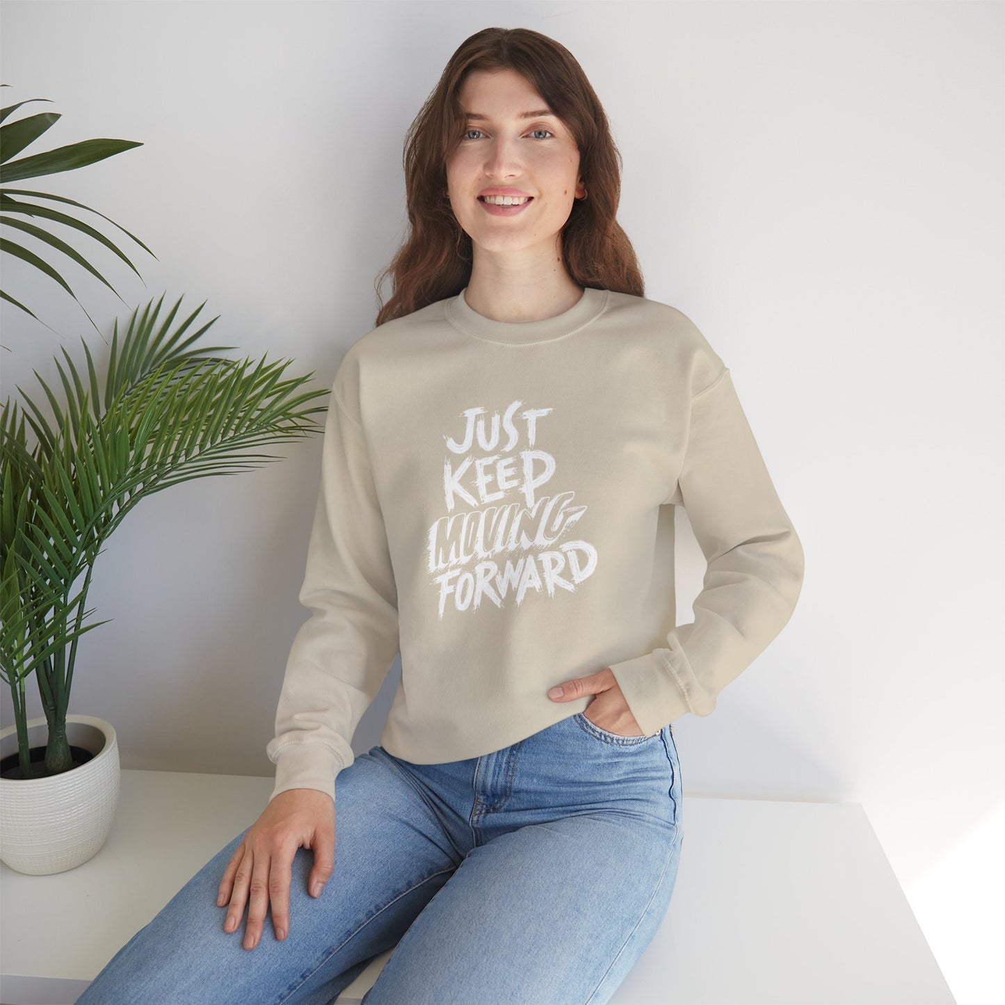 Just Keep Moving Forward Unisex Heavy Blend™ Crewneck Sweatshirt