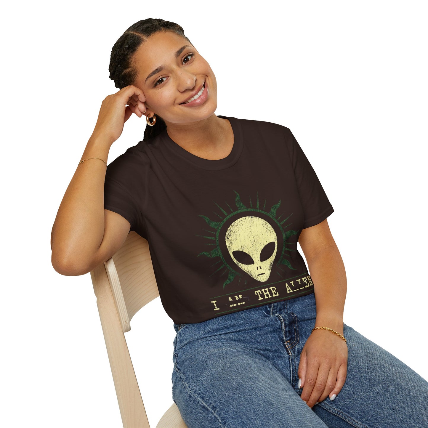 Alien Sayings T-Shirt — "Just write about this design after I am alien" Graphic Tee