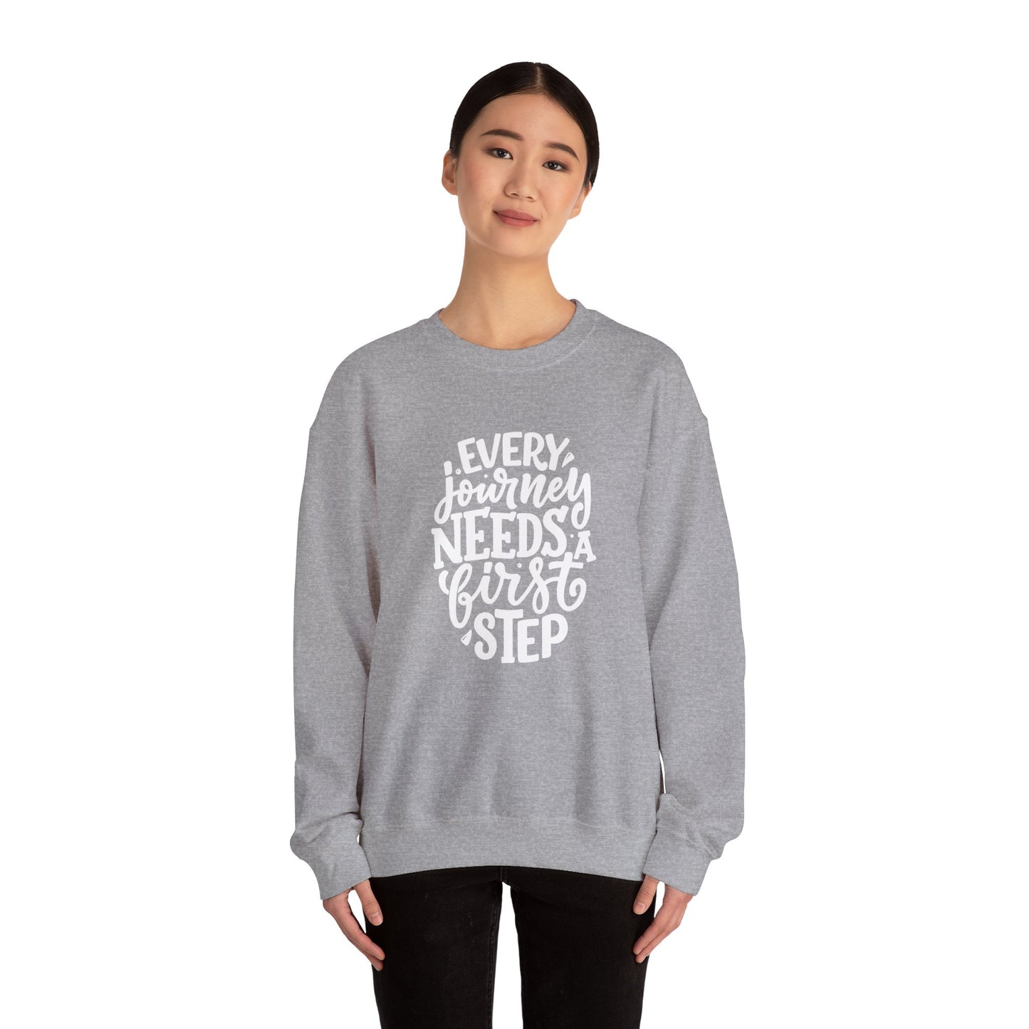 Every Journey Needs First Step Unisex Heavy Blend™ Crewneck Sweatshirt