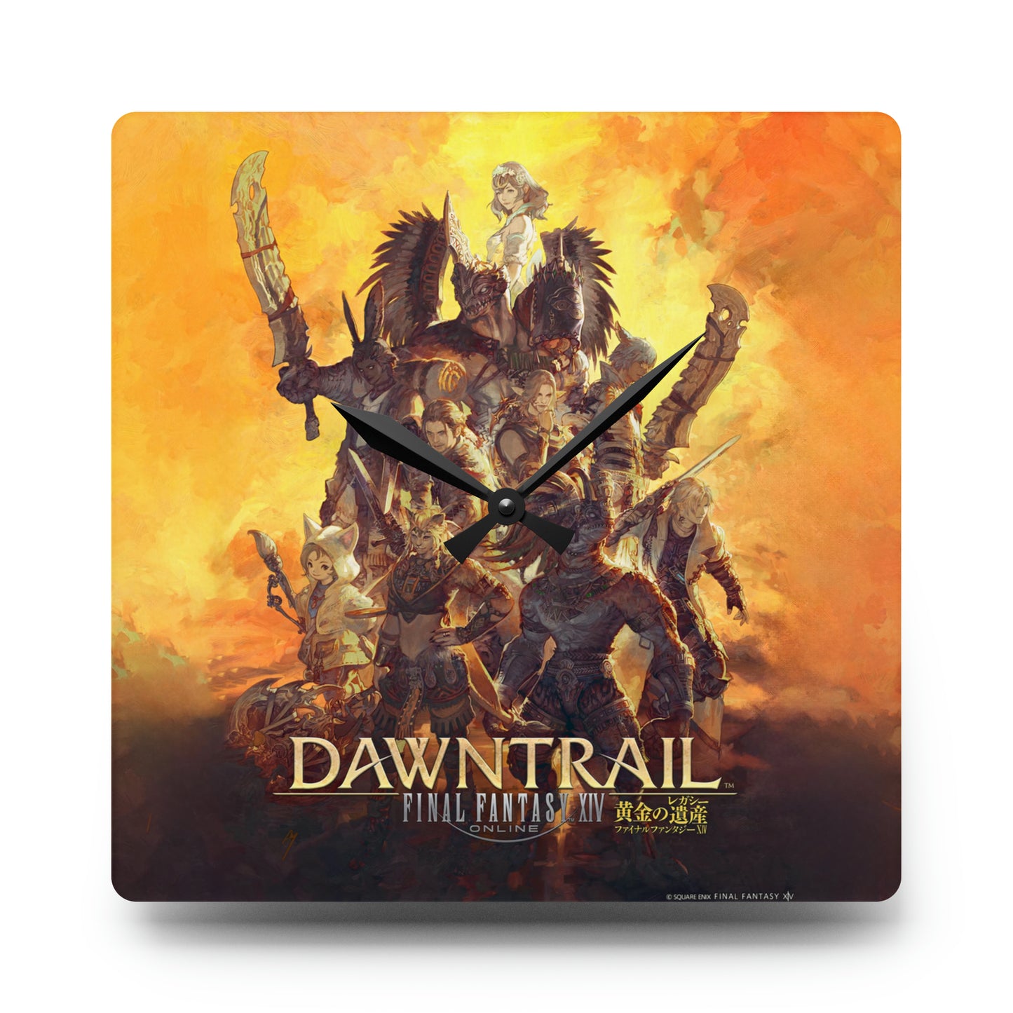 Final Fantasy XIV Dawntrail Acrylic Wall Clock | Game Gift | Franchise