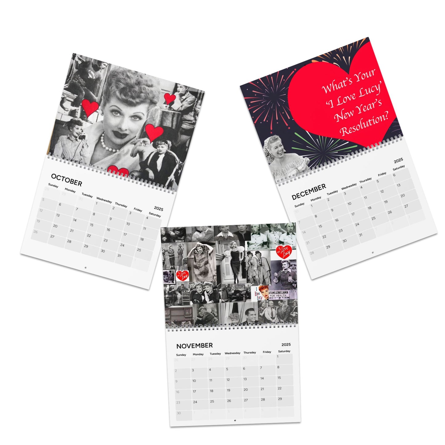 I Love Lucy 2025 Wall Calendar - TV Lover, Classic Design - Planner for Fans of Lucy, Gift for Retro TV Enthusiasts