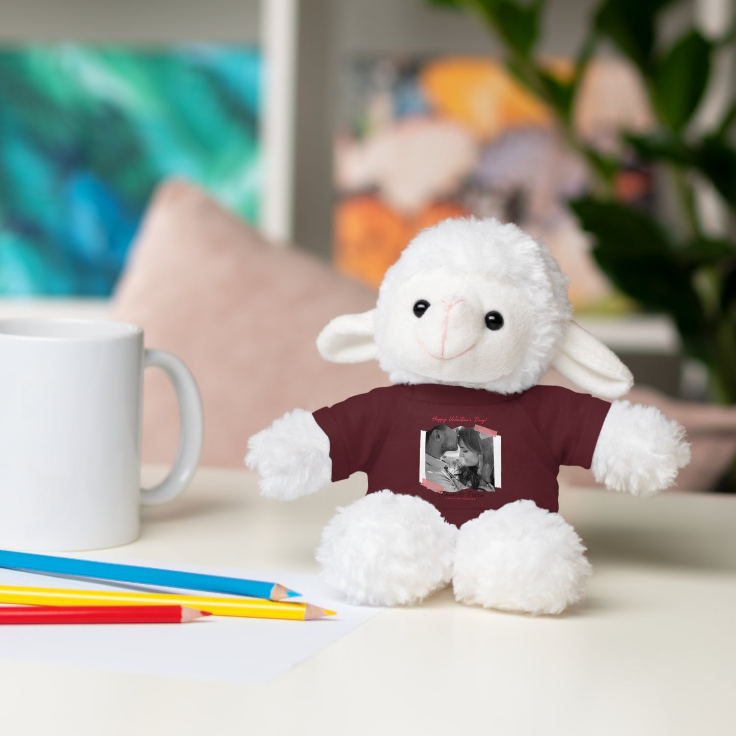 Personalize Your Name And Photo | Valentine Stuffed Animals with Tee