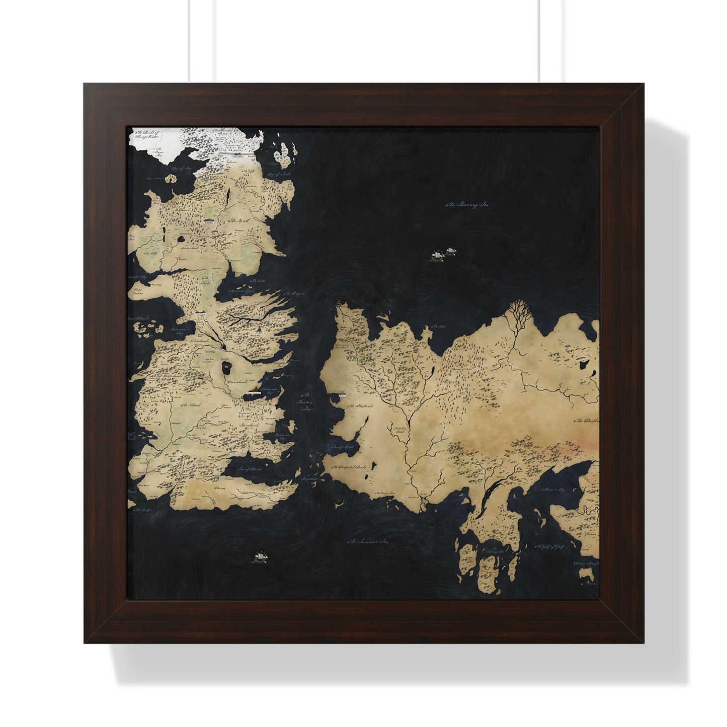 Game Of Throne Map Framed Horizontal Poster