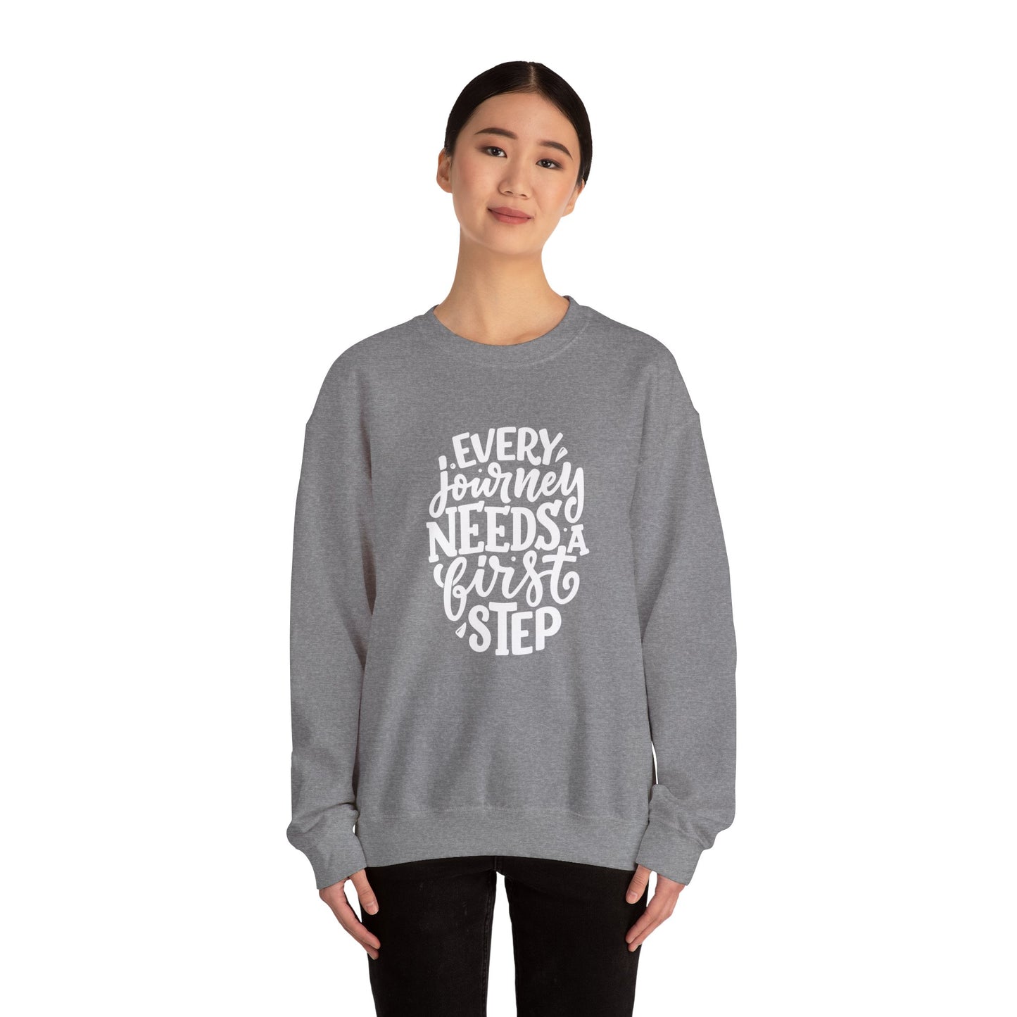 Every Journey Needs First Step Unisex Heavy Blend™ Crewneck Sweatshirt