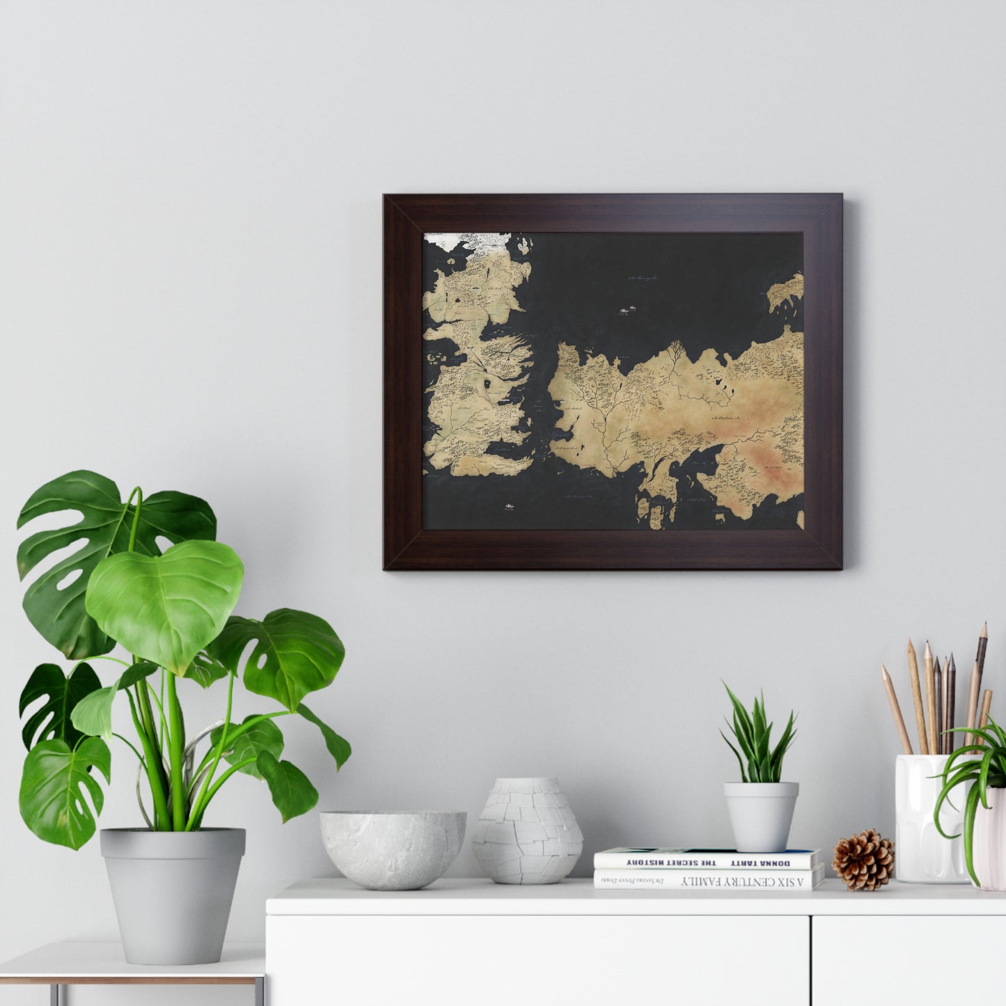 Game Of Throne Map Framed Horizontal Poster