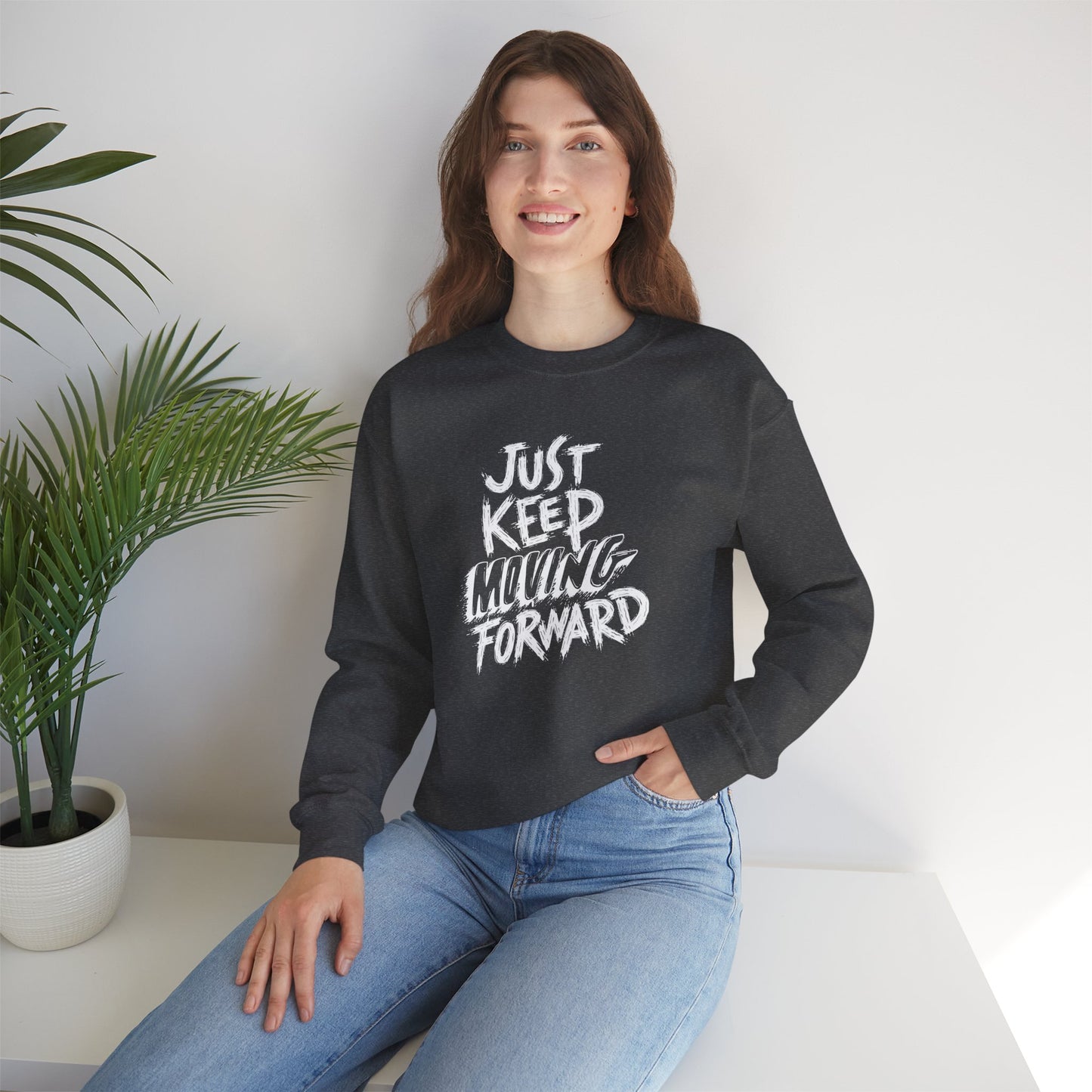 Just Keep Moving Forward Unisex Heavy Blend™ Crewneck Sweatshirt