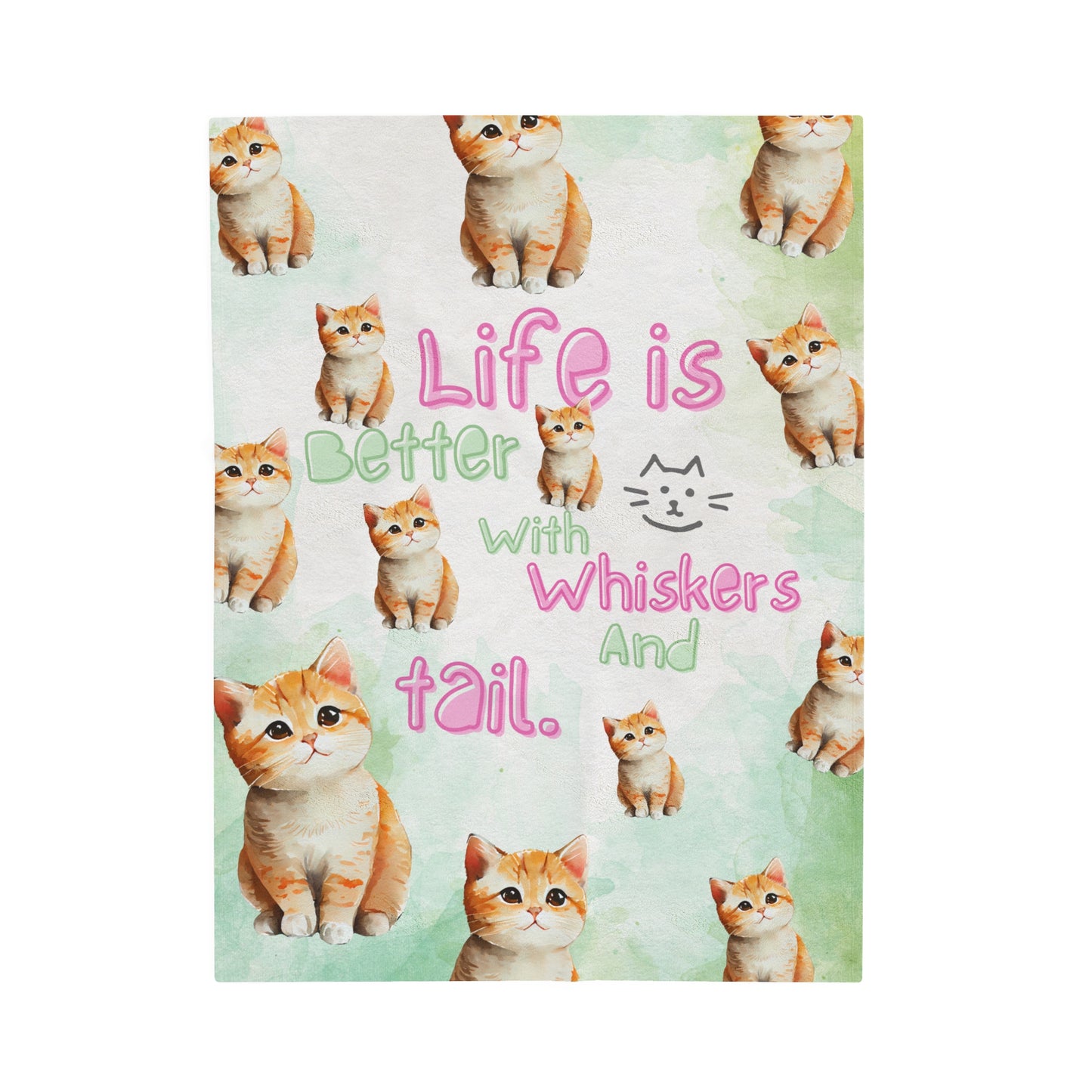 Cat Cute Anime Blanket Velveteen Plush Blanket