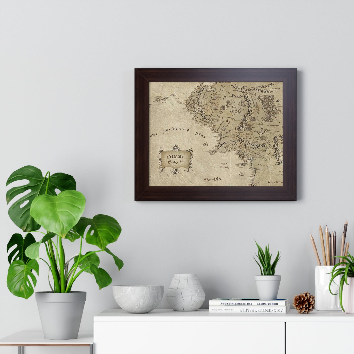 Middle Earth Map The Lord of The Ring Framed Horizontal Poster