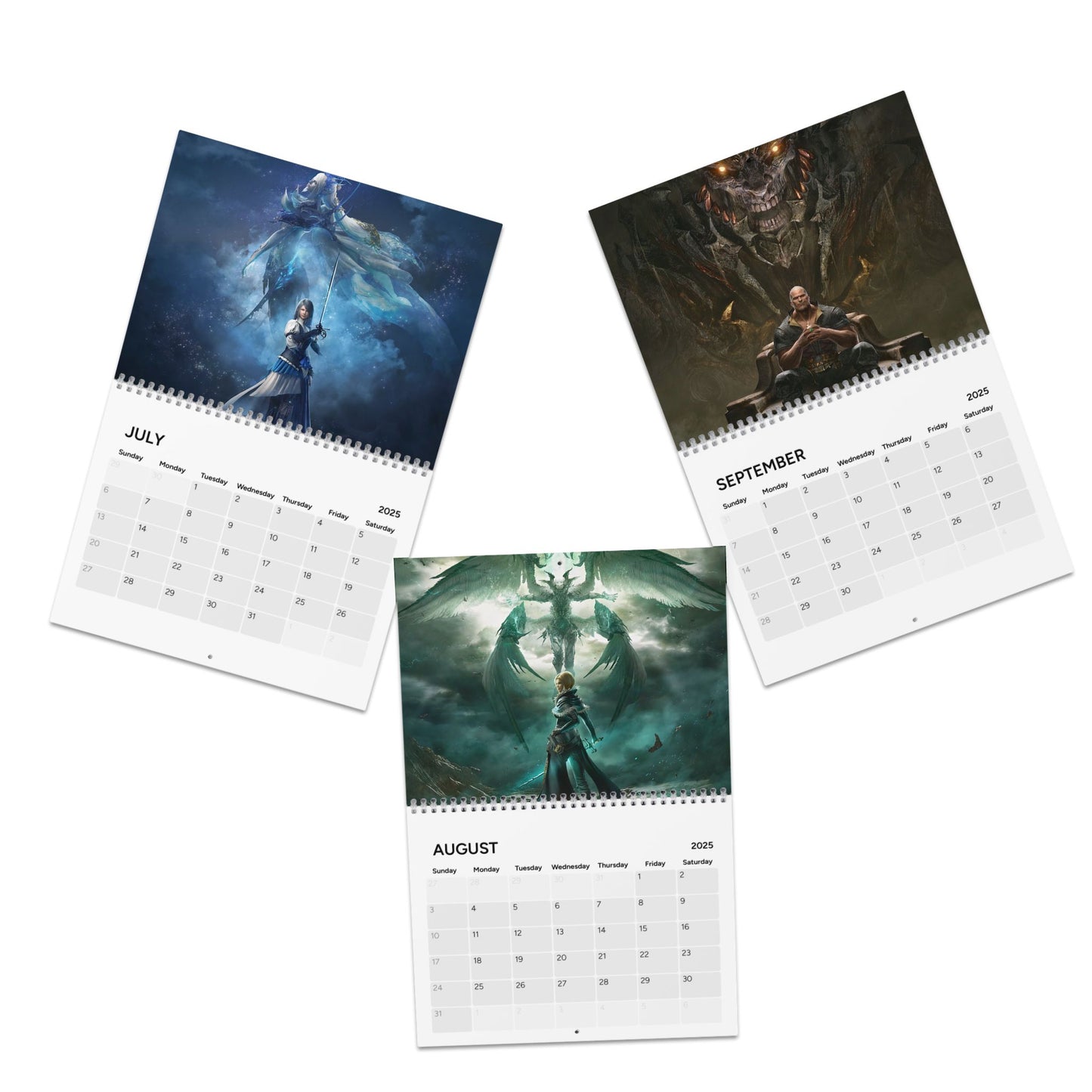 Final Fantasy XVI 2025 Wall Calendar, Gaming Calendar, Video Game Calendar, Geeky Calendar, Gaming Gift, Gamer Gift