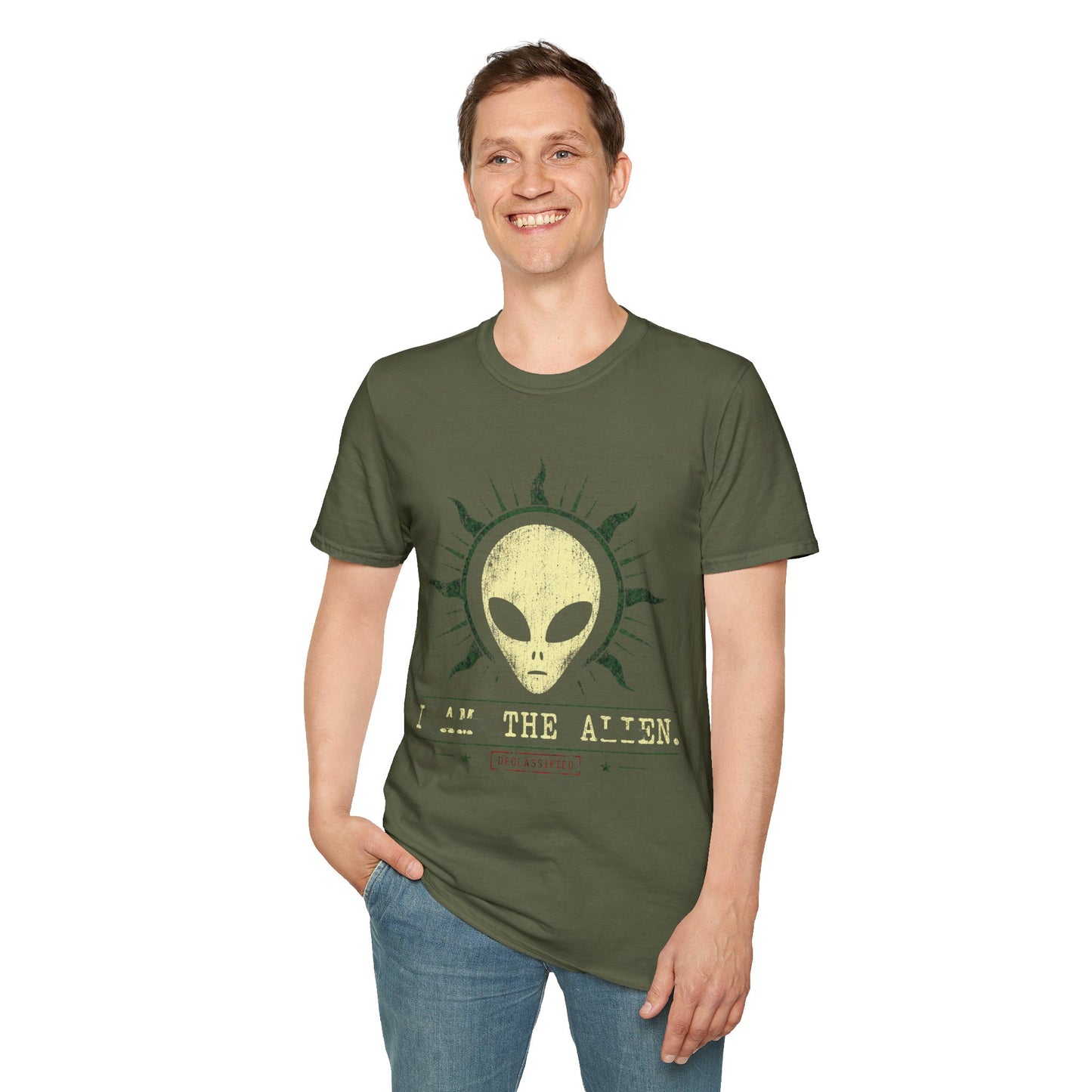 Alien Sayings T-Shirt — "Just write about this design after I am alien" Graphic Tee
