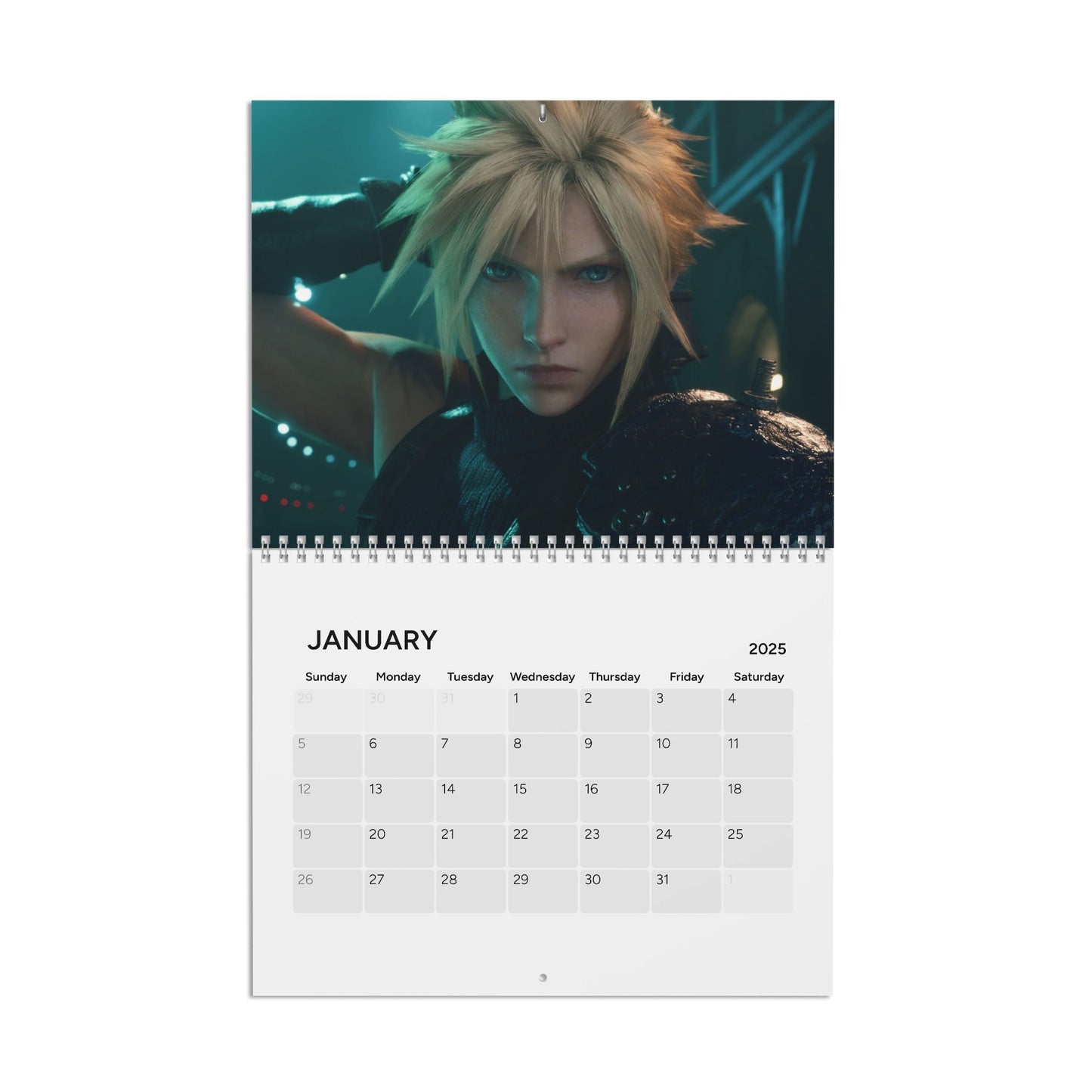 Final Fantasy VII Remake | Rebirth 2025 Wall Calendar, Video Game Calendar, Gaming Gift, Geek Decor, Gamer Present, Fantasy Art Organizer