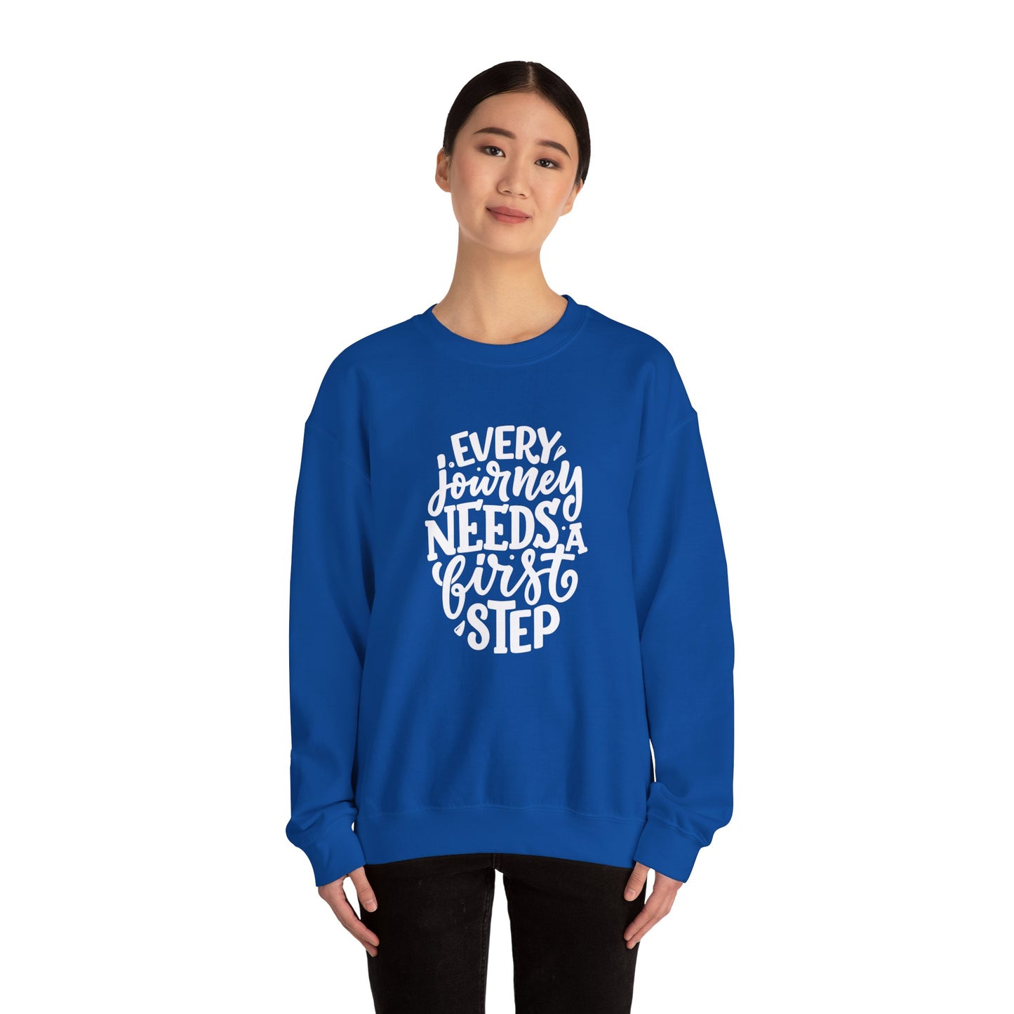 Every Journey Needs First Step Unisex Heavy Blend™ Crewneck Sweatshirt