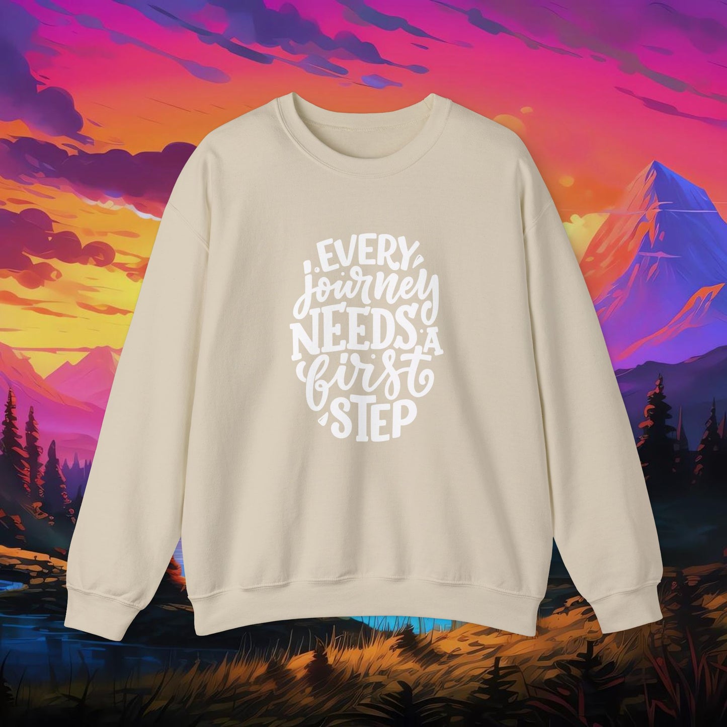 Every Journey Needs First Step Unisex Heavy Blend™ Crewneck Sweatshirt