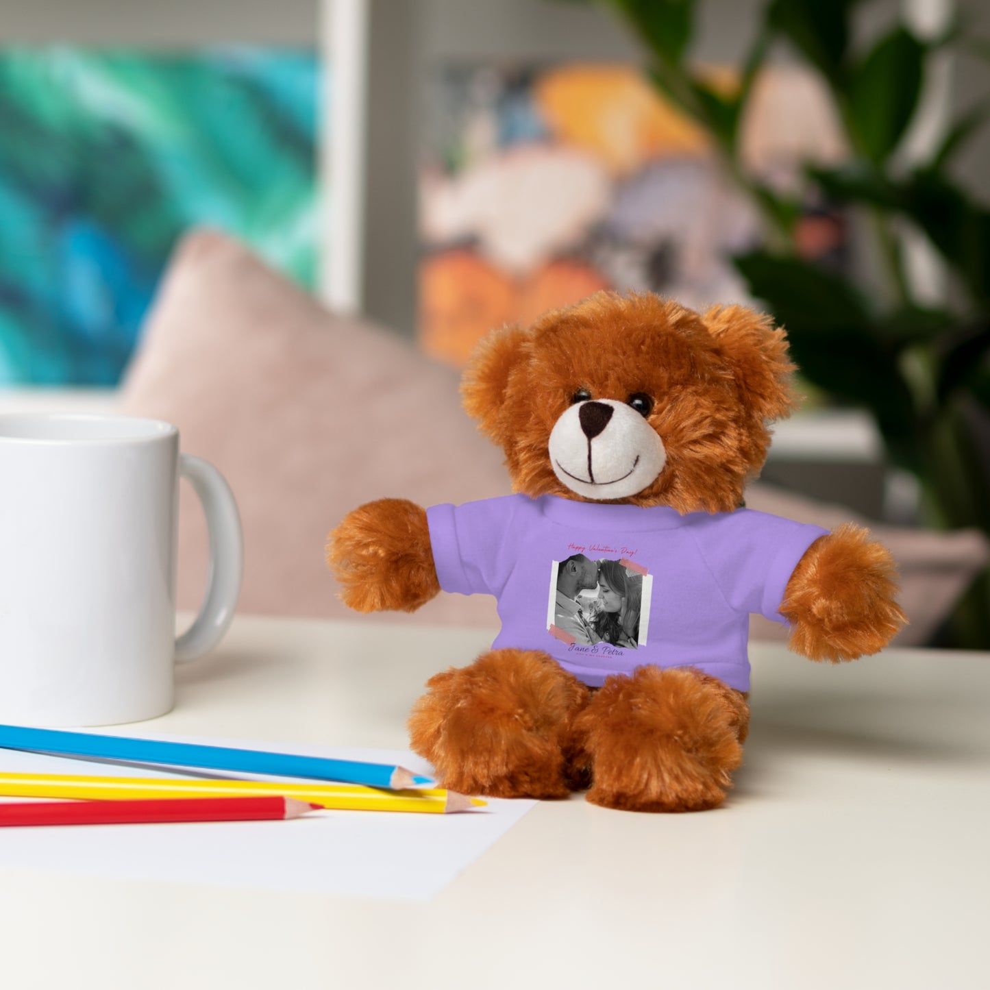 Personalize Your Name And Photo | Valentine Stuffed Animals with Tee