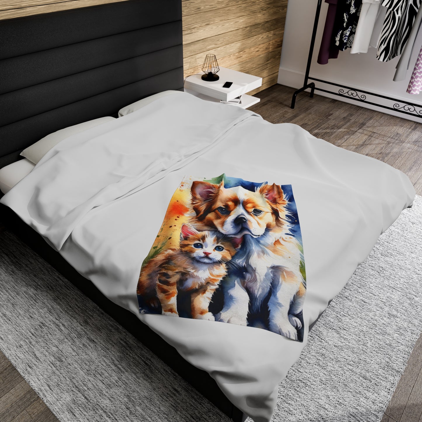 Cat & Dog Anime Velveteen Plush Blanket