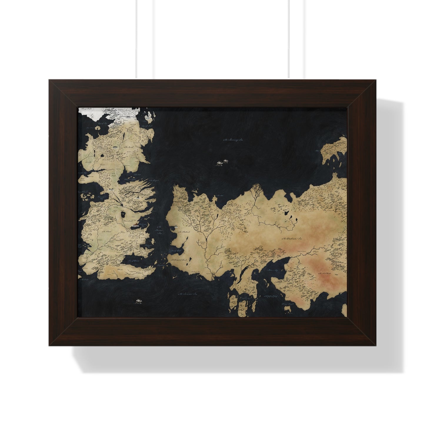 Game Of Throne Map Framed Horizontal Poster