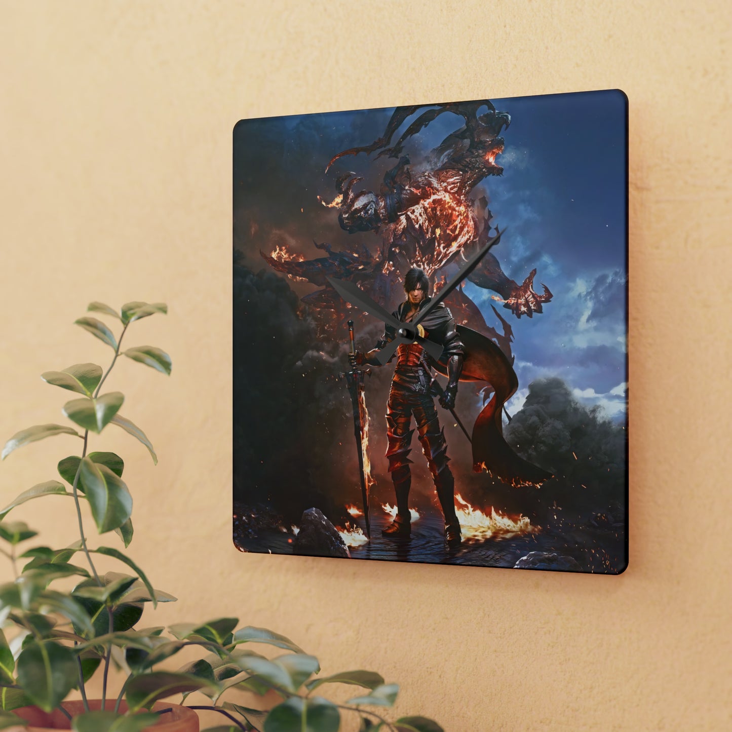 Final Fantasy XVI Clive Rosfield | Acrylic Wall Clock | Game Gift | Franchise Art