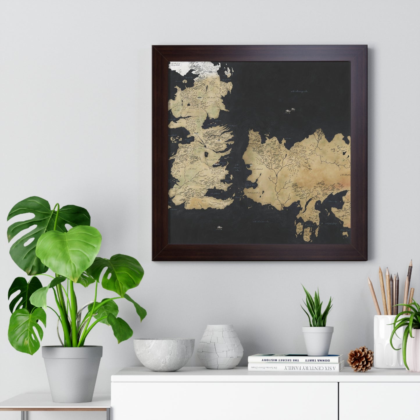 Game Of Throne Map Framed Horizontal Poster