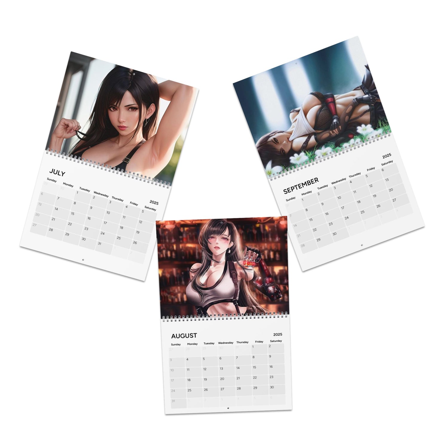 Tifa Lockhart Wall Calendar 2025, Final Fantasy VII Calendar, I Love Tifa Art, Gamer Gift, Game Room Decor, Monthly Planner