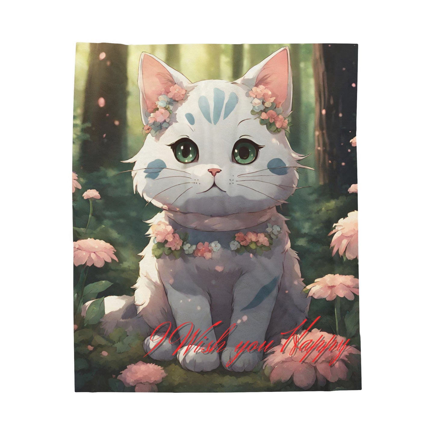 Cat Cute Anime Blanket Velveteen Plush Blanket