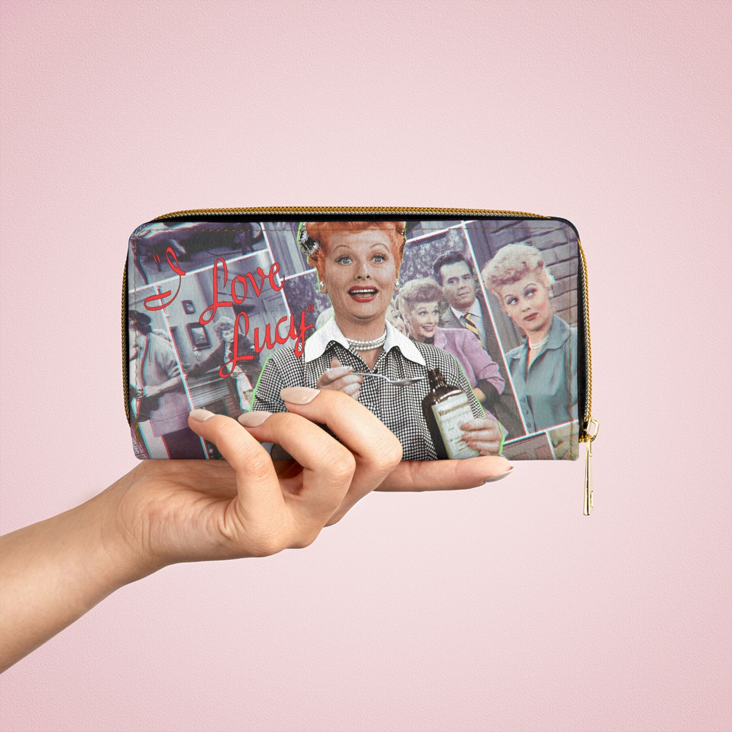 I Love Lucy Zipper Wallet - Retro TV Show Fan Gift, Vintage Inspired Purse, Classic Sitcom Theme Accessory, Coin Pouch with Zipper, Retro