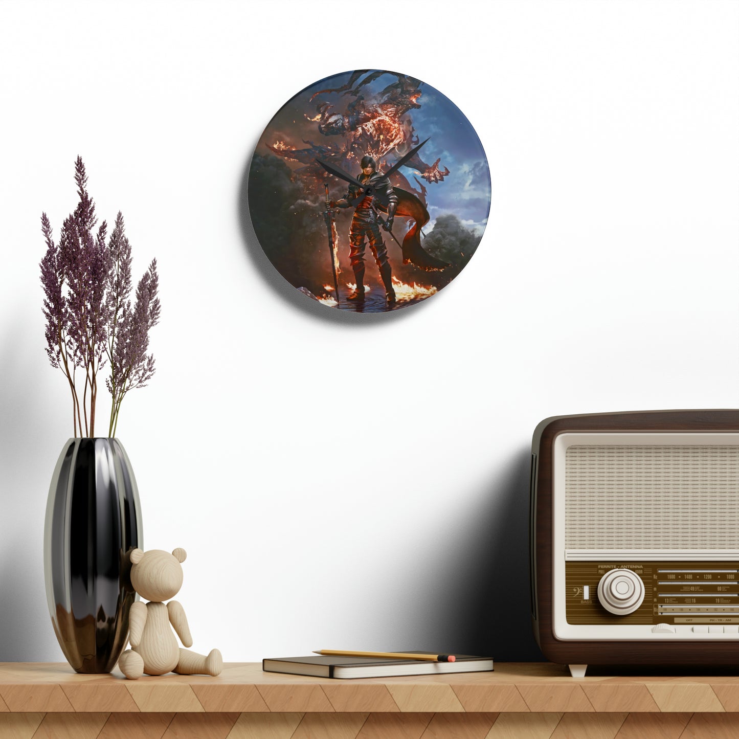 Final Fantasy XVI Clive Rosfield | Acrylic Wall Clock | Game Gift | Franchise Art