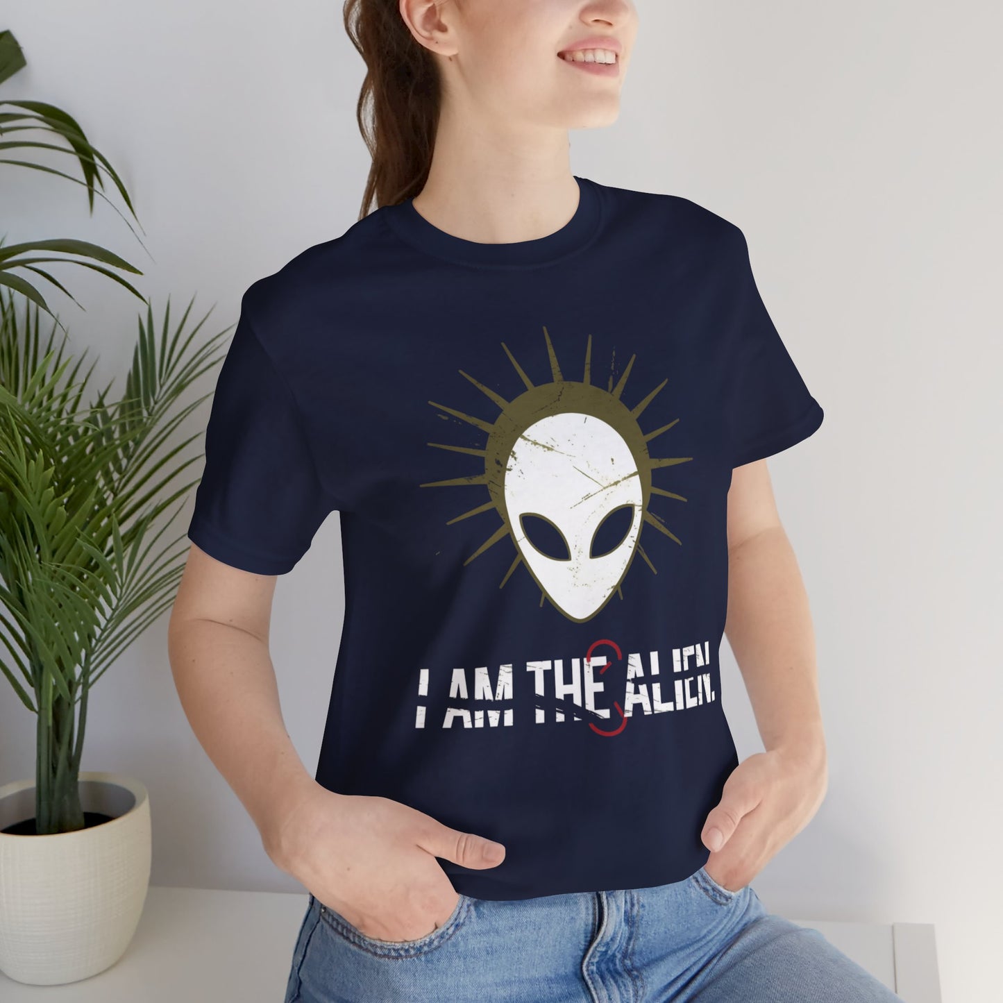 I AM THE ALIEN T-Shirt — Funny Minimalist UFO Conspiracy Tee for UFO Enthusiasts