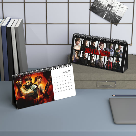 Resident Evil Franchise Desktop Calendar (2024 grid)