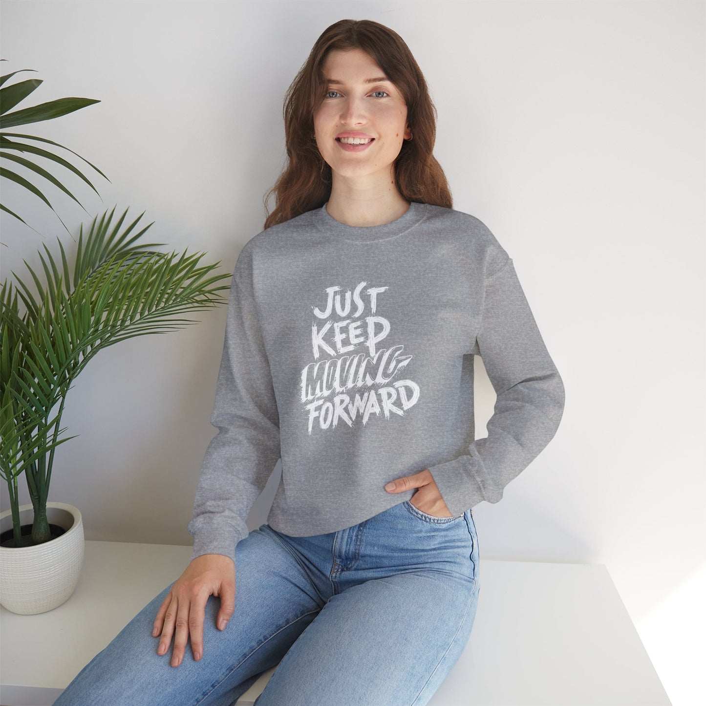 Just Keep Moving Forward Unisex Heavy Blend™ Crewneck Sweatshirt